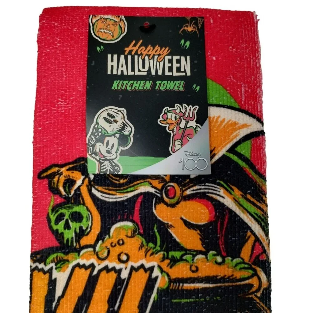 Disney 100 Halloween Snow White Evil Queen Kitchen Towel and Silicone Mini Mitt